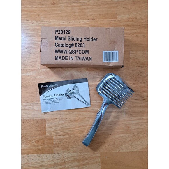 VTG Tomato Egg Holder Slice Tomatoes Onions Lemons Limes Guide Cutter in Box - Picture 1 of 7
